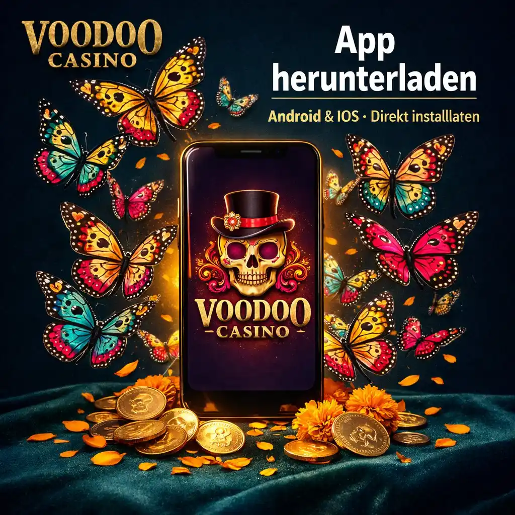 Voodoo Casino App Download Handy Totenkopf Schmetterlinge Teal Gold dunkel