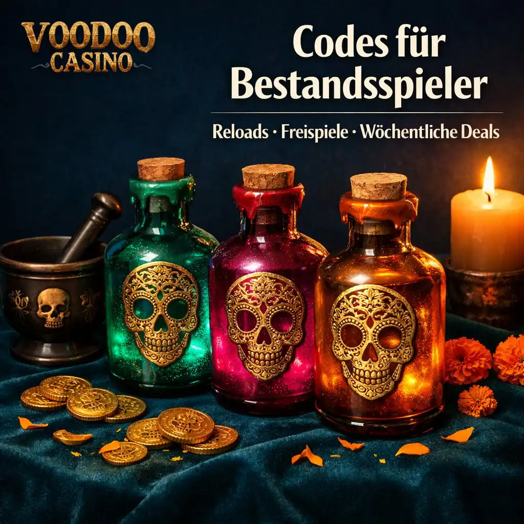 Voodoo Casino Bestandsspieler Codes Totenkopf Apotheker-Flaschen Teal dunkel